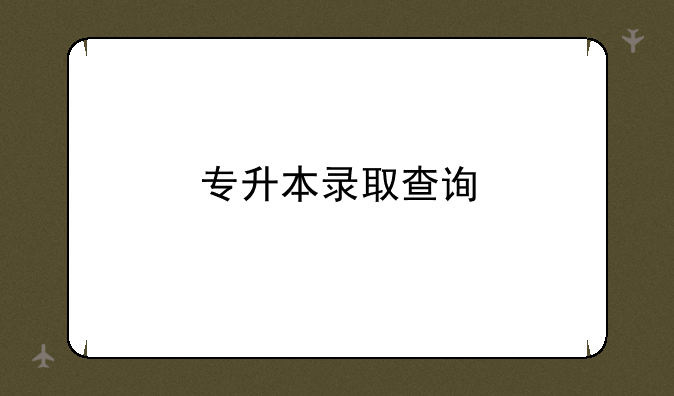 专升本录取查询