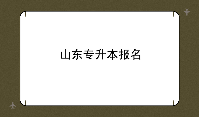 山东专升本报名