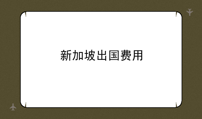 新加坡出国费用