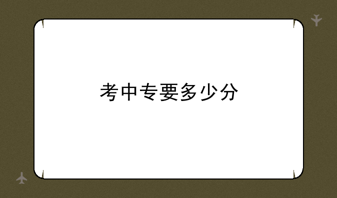 考中专要多少分