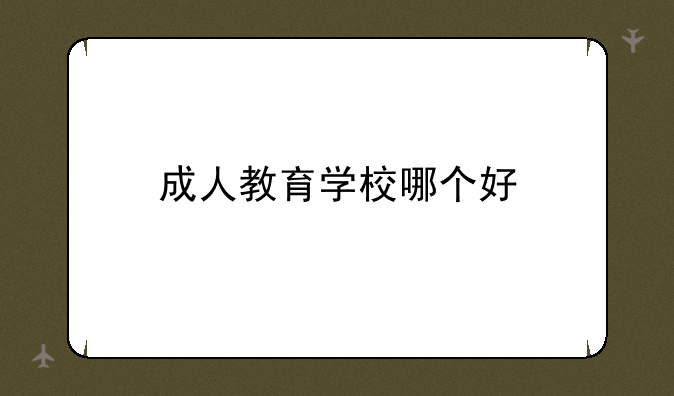 成人教育学校哪个好