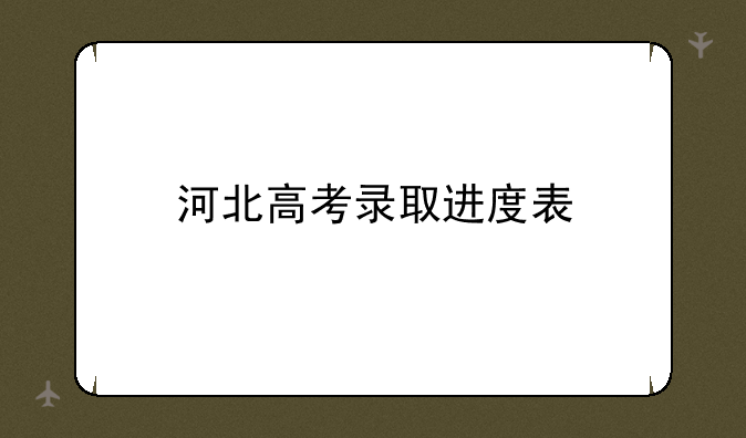河北高考录取进度表