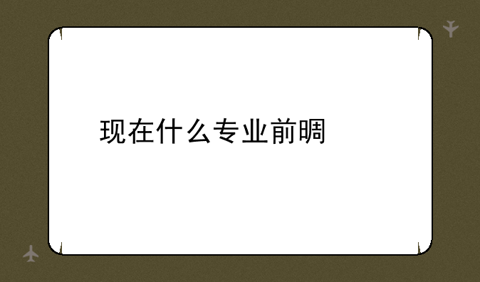 现在什么专业前景好