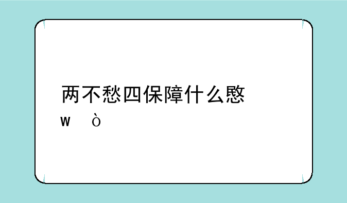 两不愁四保障什么意思？