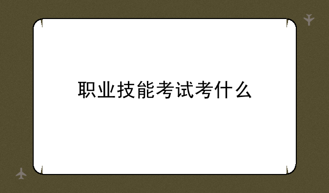 职业技能考试考什么